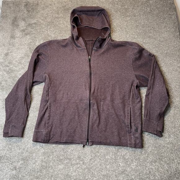 Nike‎ Yoga Dri-FIT Hoodie XL CU6260-203 Dark Raisin Full Zip Jacket Athletic - Picture 1 of 11